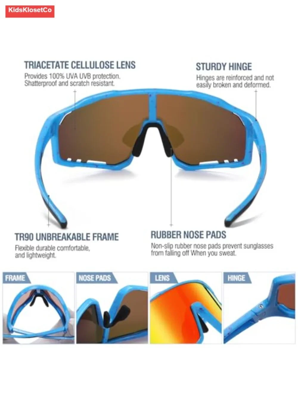 Youth Baseball Sunglasses UV400 Polarized Sports Lightweight Cycling